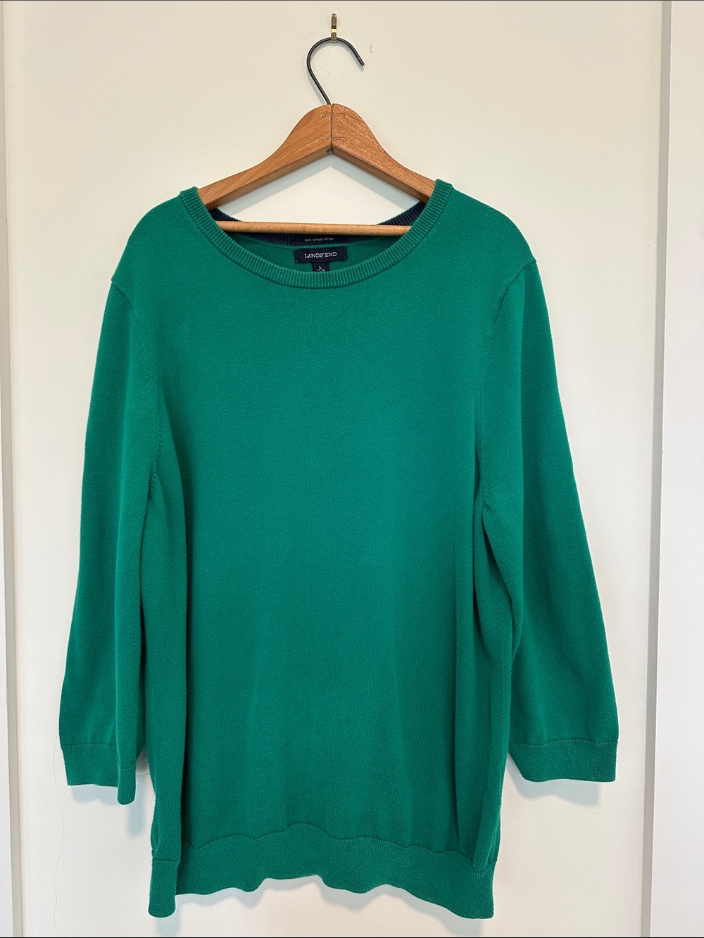 Lands' End Emerald Green Crewneck Sweater